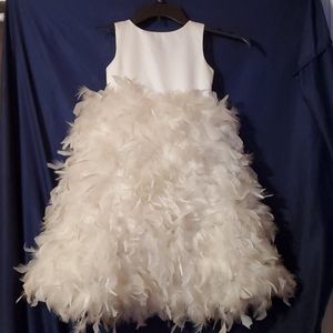 New Rosebuds feather pageant flower girl dress